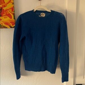 Vintage royal blue crewneck wool sweater